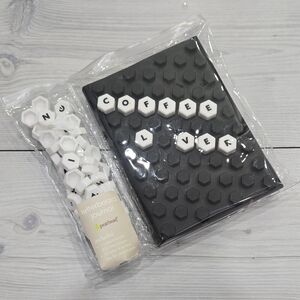 Pearhead Black Letterboard Journal with White Tiles